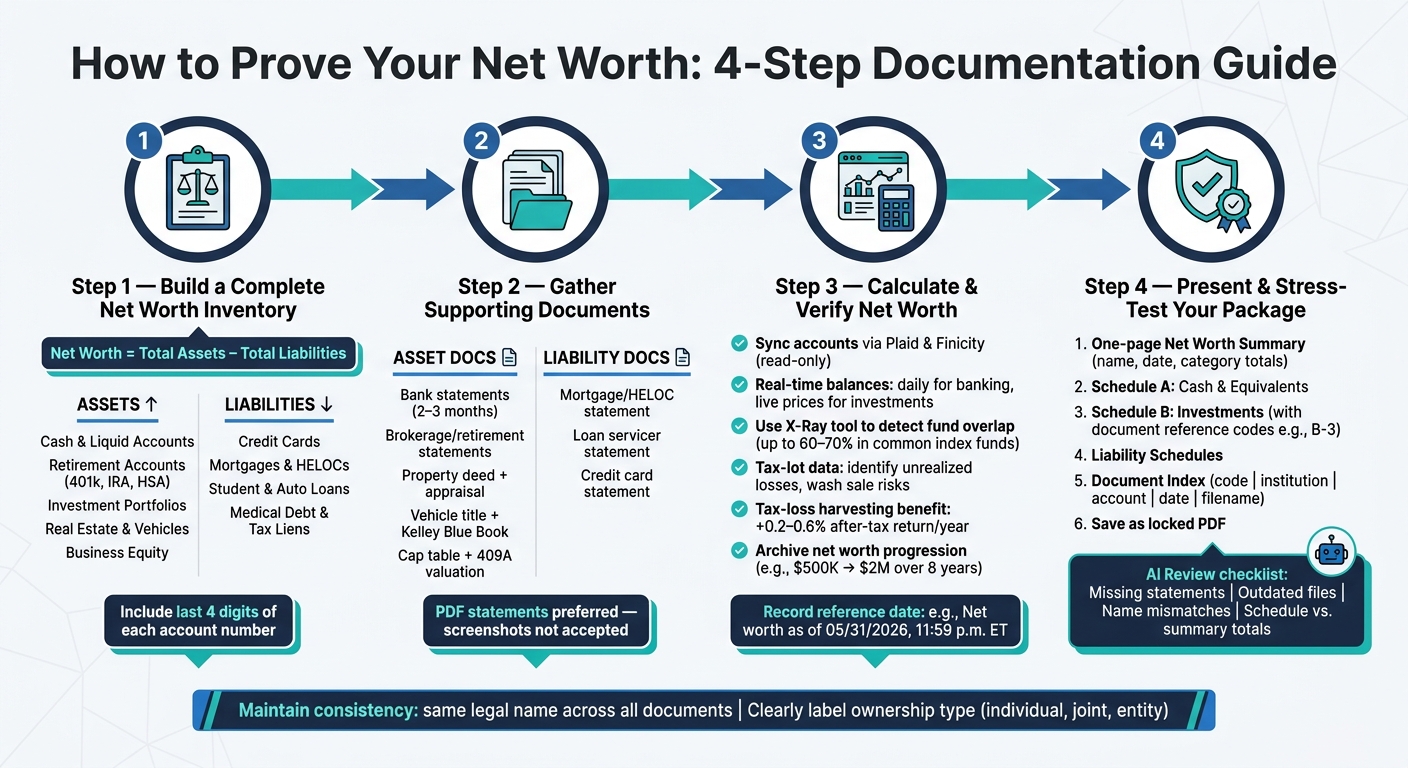How to Prove Your Net Worth: 4-Step Documentation Guide