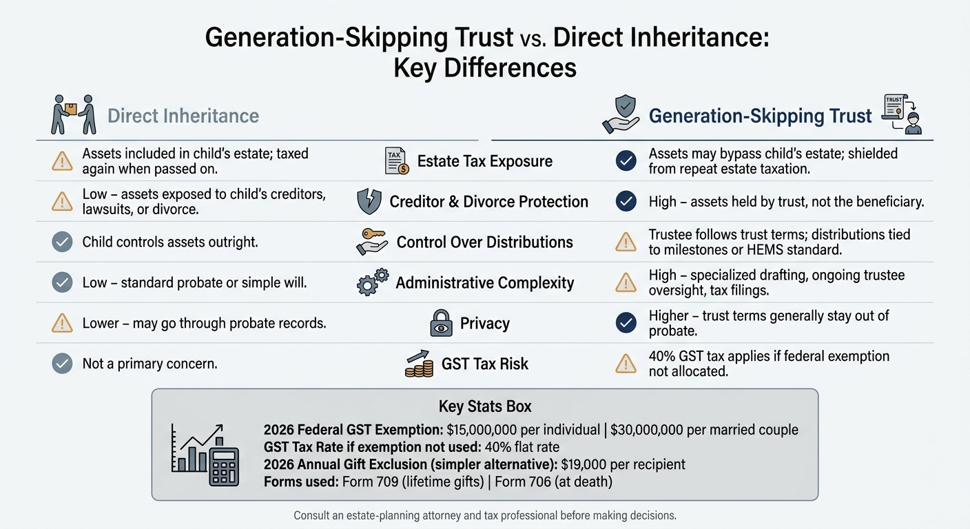 Generation-Skipping Trust vs. Direct Inheritance: Key Differences