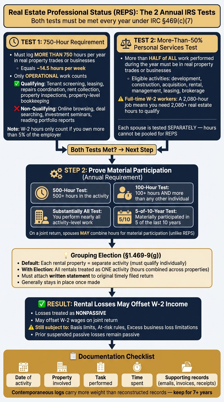 How to Qualify for Real Estate Professional Status (REPS) & Deduct Rental Losses Against W-2