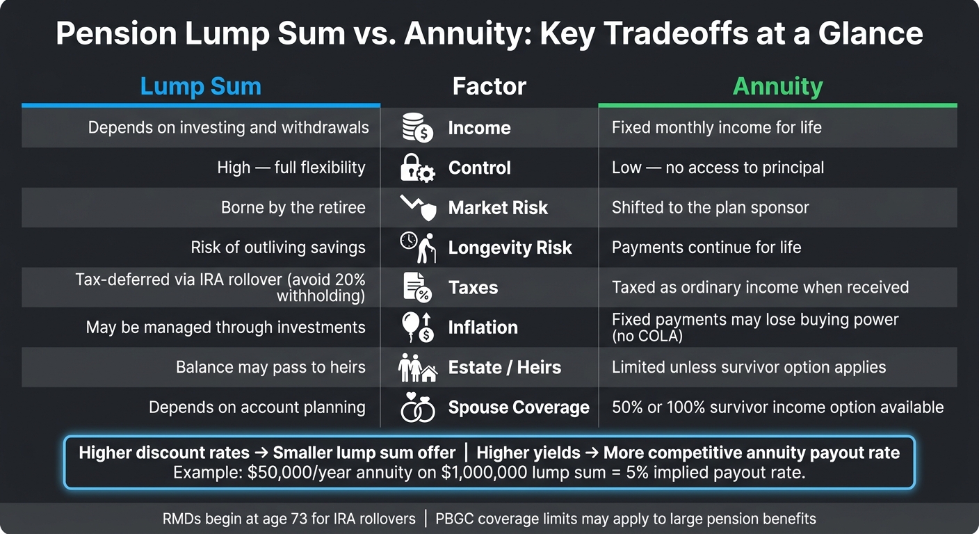 Pension Lump Sum vs. Annuity: Key Tradeoffs at a Glance