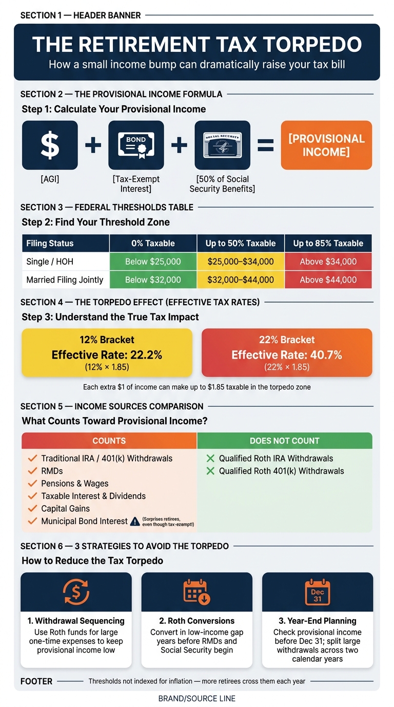 The Retirement Tax Torpedo: How Provisional Income Affects Your Social Security Tax