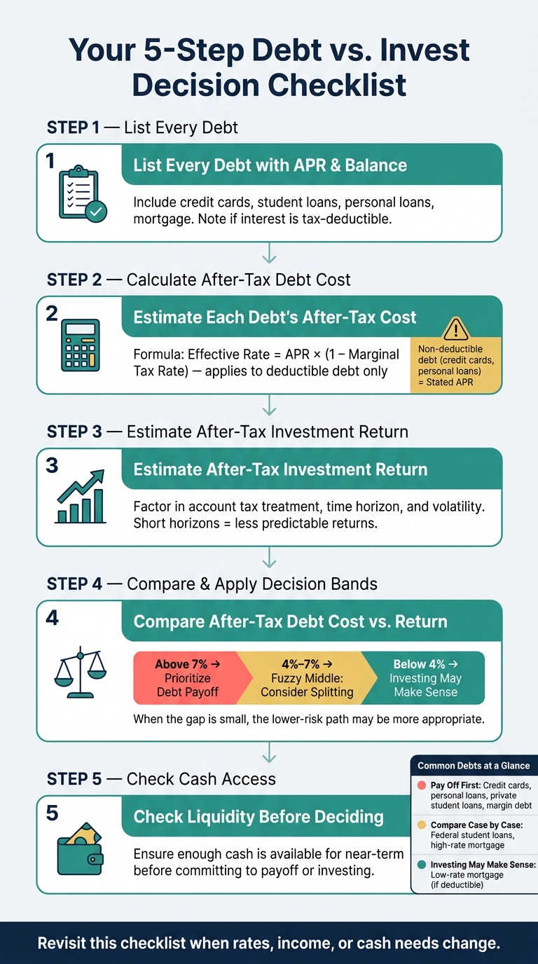 Debt vs. Invest: 5-Step Decision Framework
