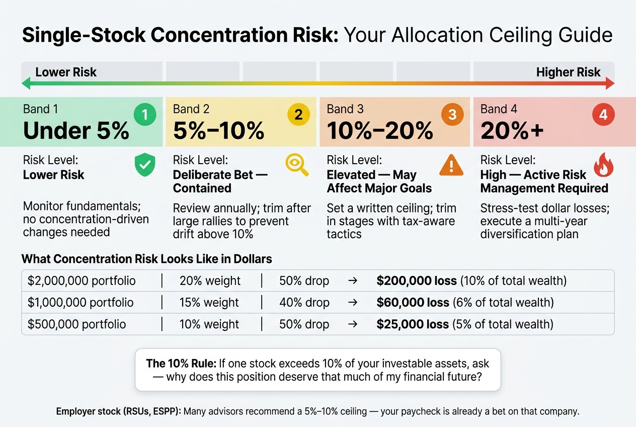 Single-Stock Concentration Risk: What Each Allocation Range Means