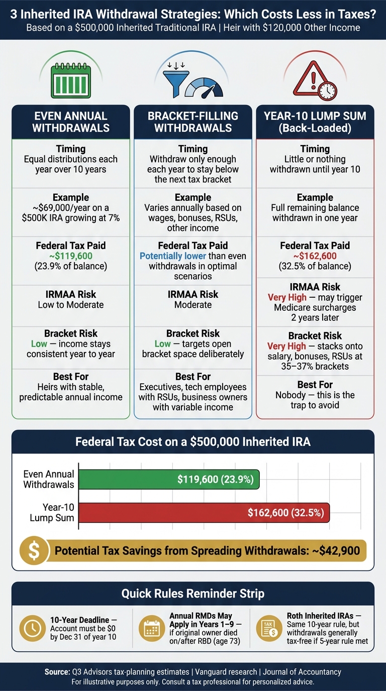 Inherited IRA Withdrawal Strategies: Tax Cost Comparison for High Earners