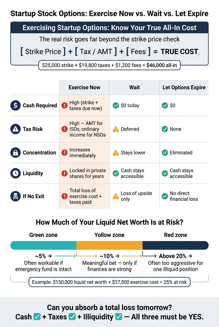 Startup Options: Exercise Now vs. Wait vs. Let Expire
