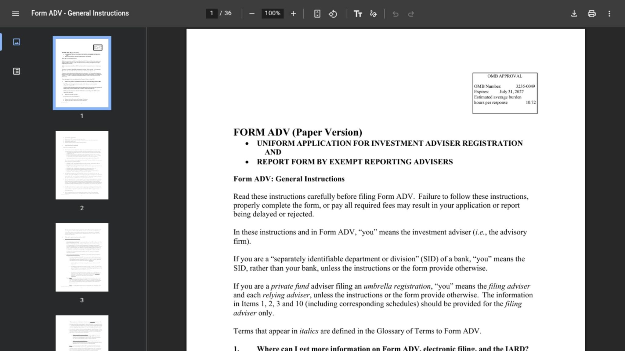 Form ADV