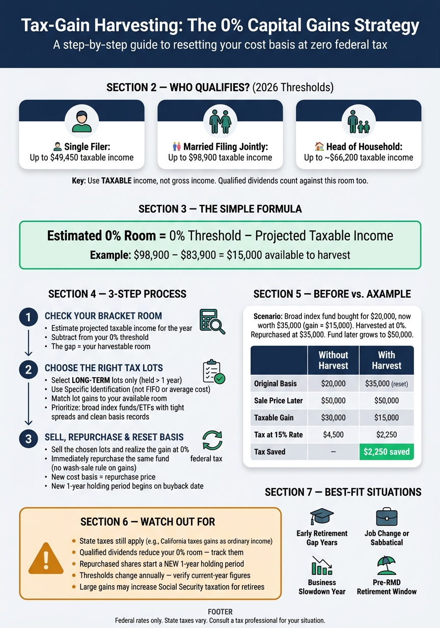 Tax-Gain Harvesting: 3-Step Process to Pay 0% on Capital Gains