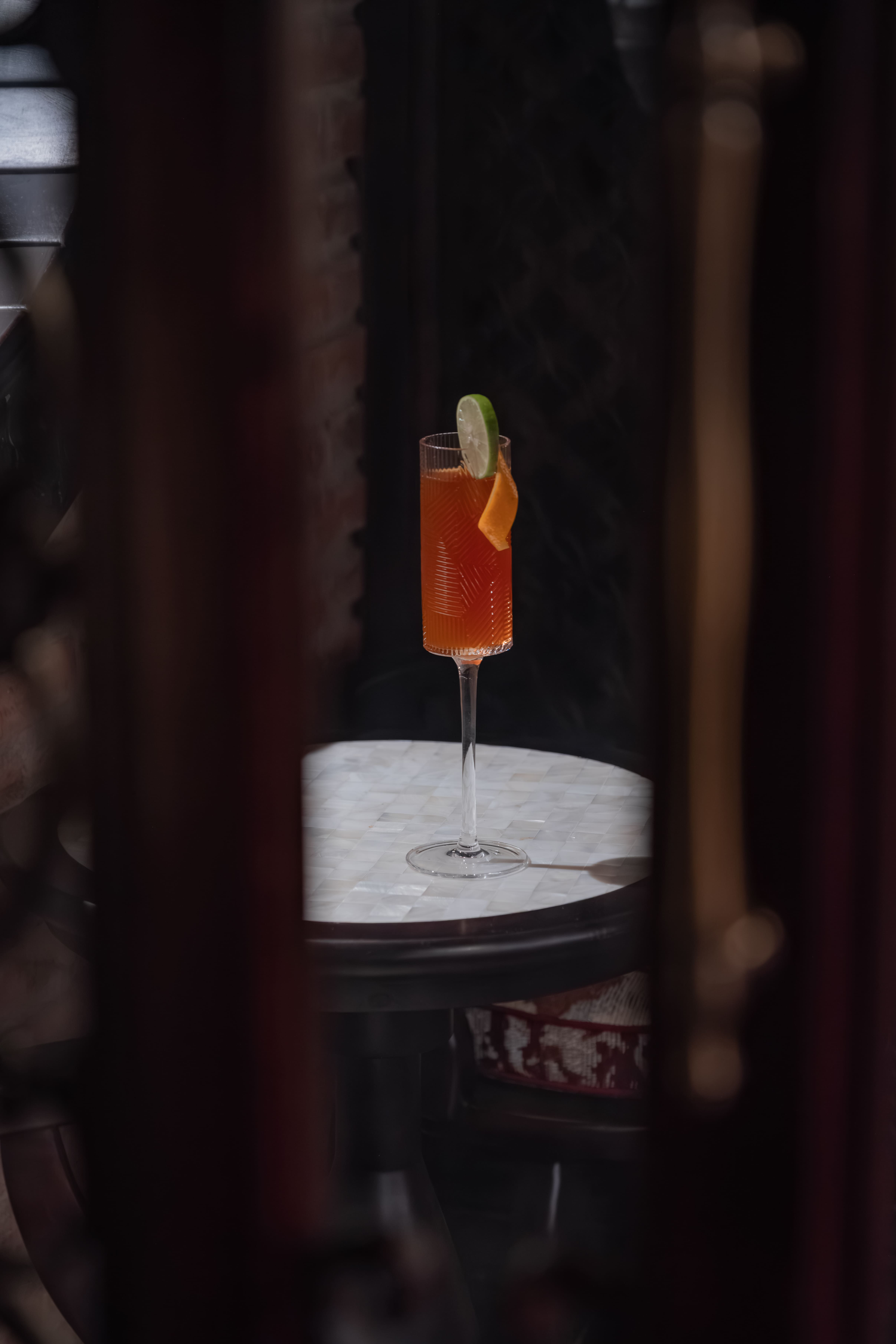 A Glass of cocktail on our Van Xuan Bar Table