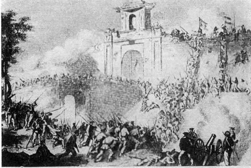  A French archived illustration depicting the battle