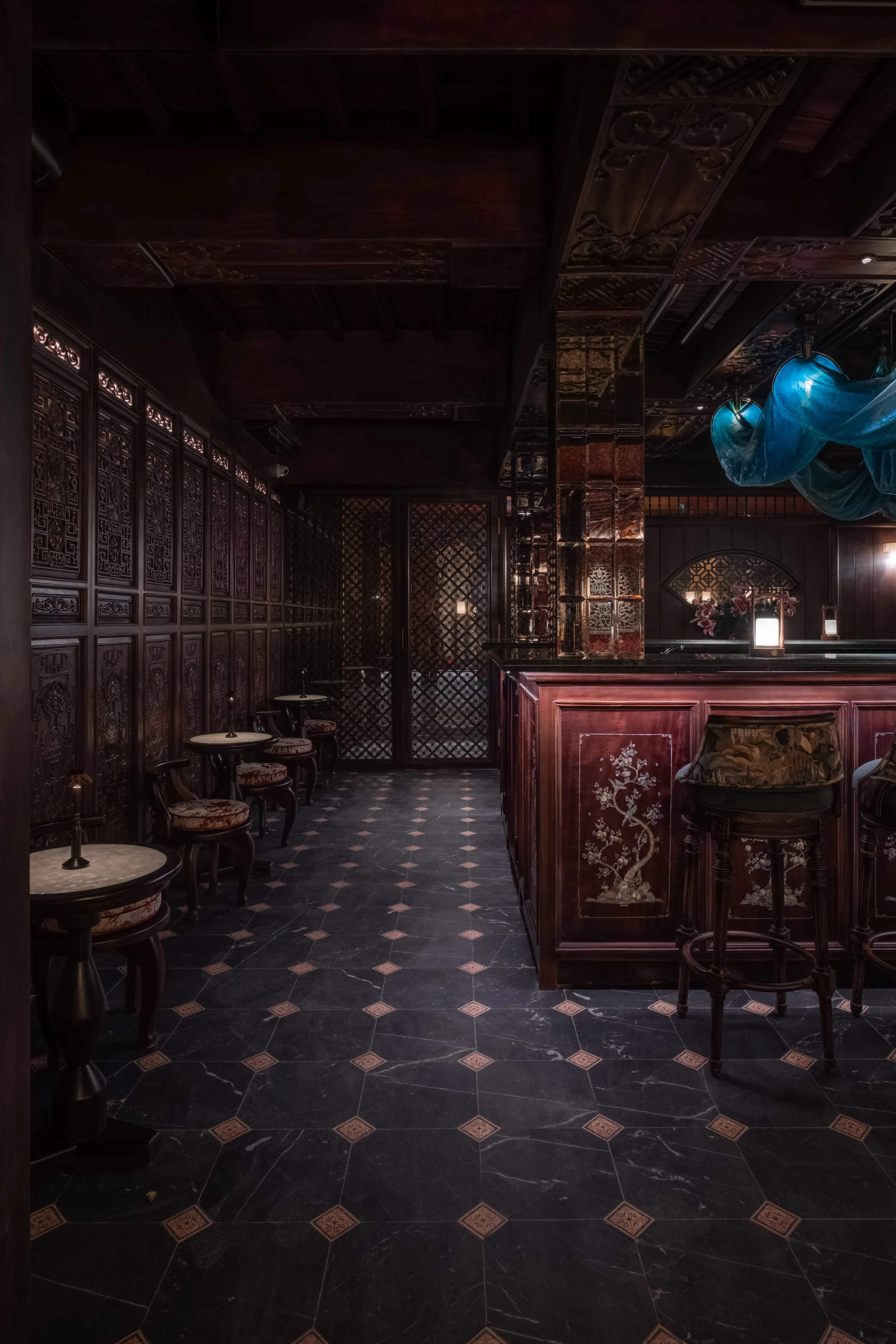 An inside look at the Evening Bar of Ancient Hue Garden House, located in Hue City – Van Xuan Bar