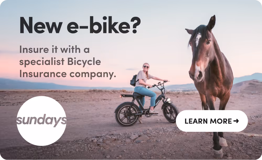 Advert for e-bike insurance