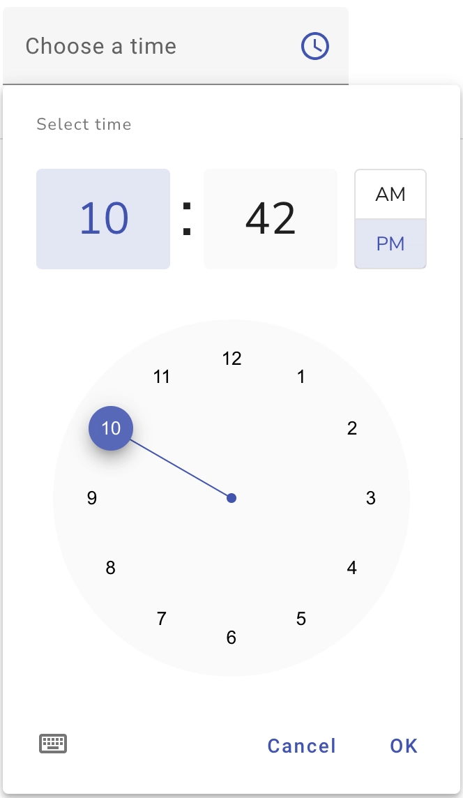 Timepicker dial mode