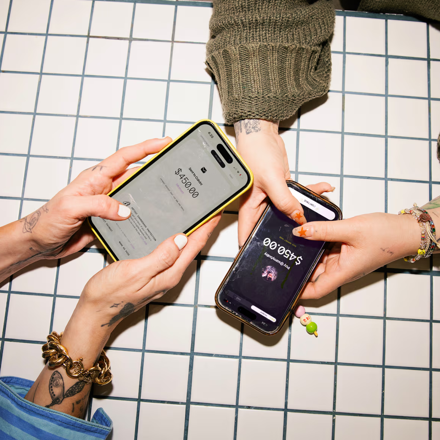 Up close photo of someone getting a tattoo on their hand