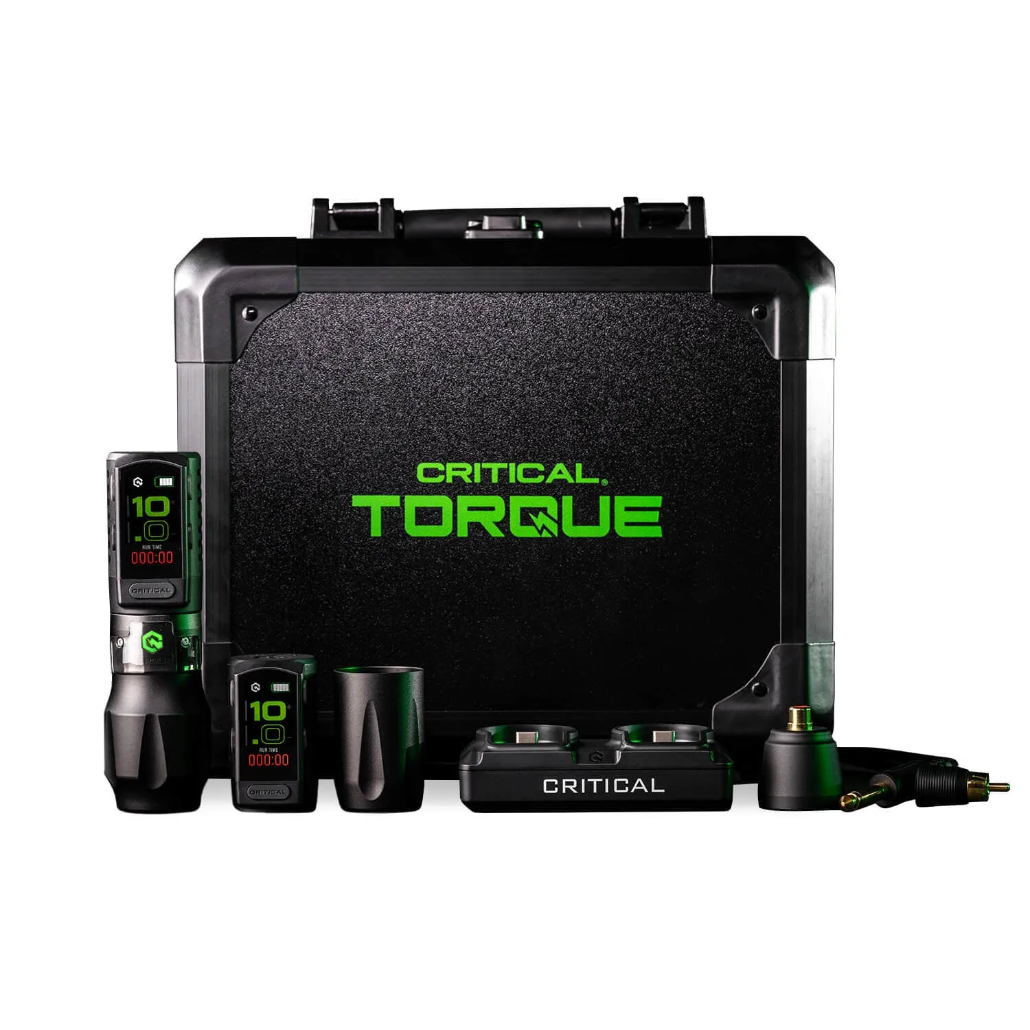 Critical Torque wireless tattoo machine set with case, batteries and dock