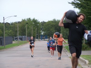 Hanging onto their balls when they run