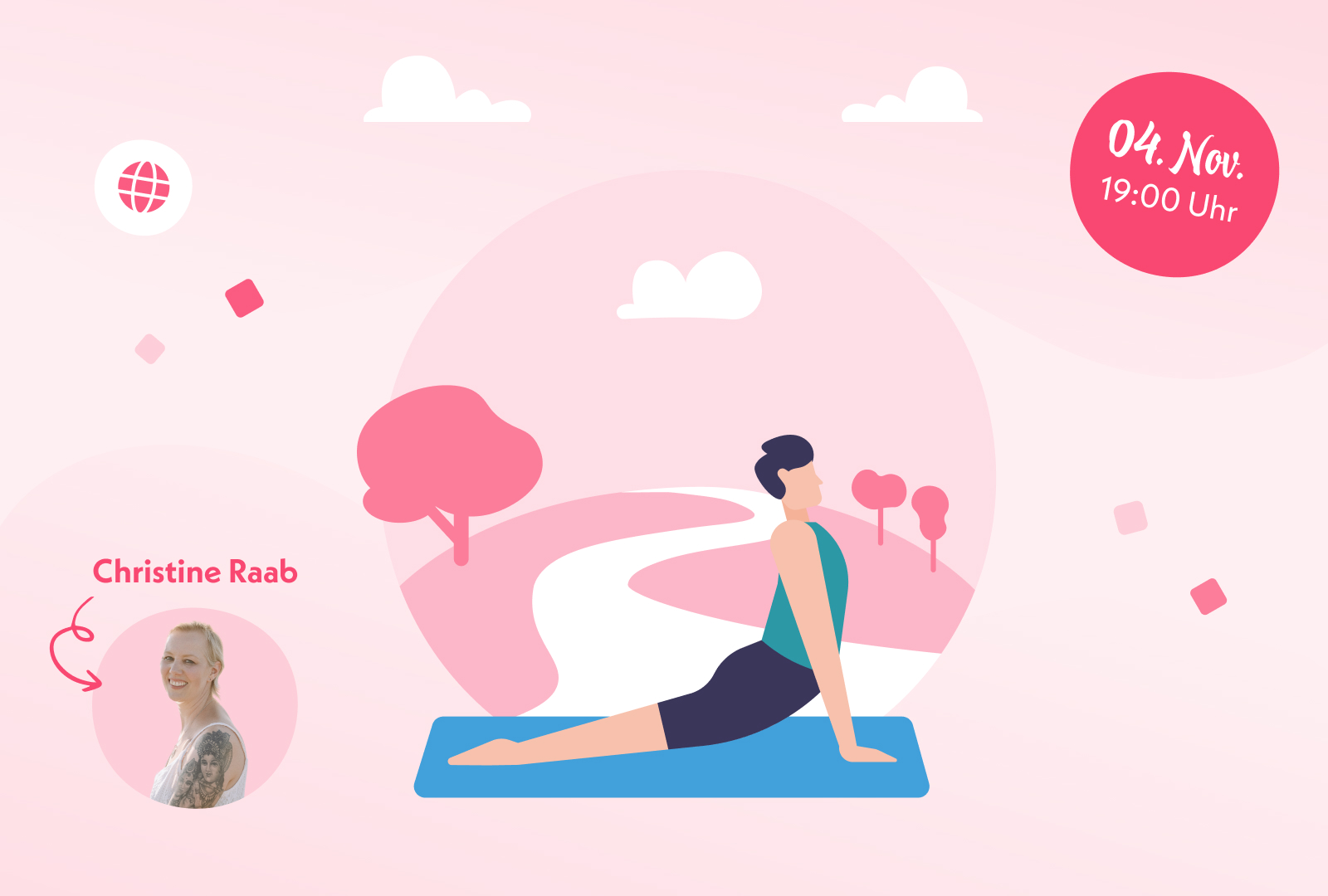 Ein junger Mann macht Yoga im Park.