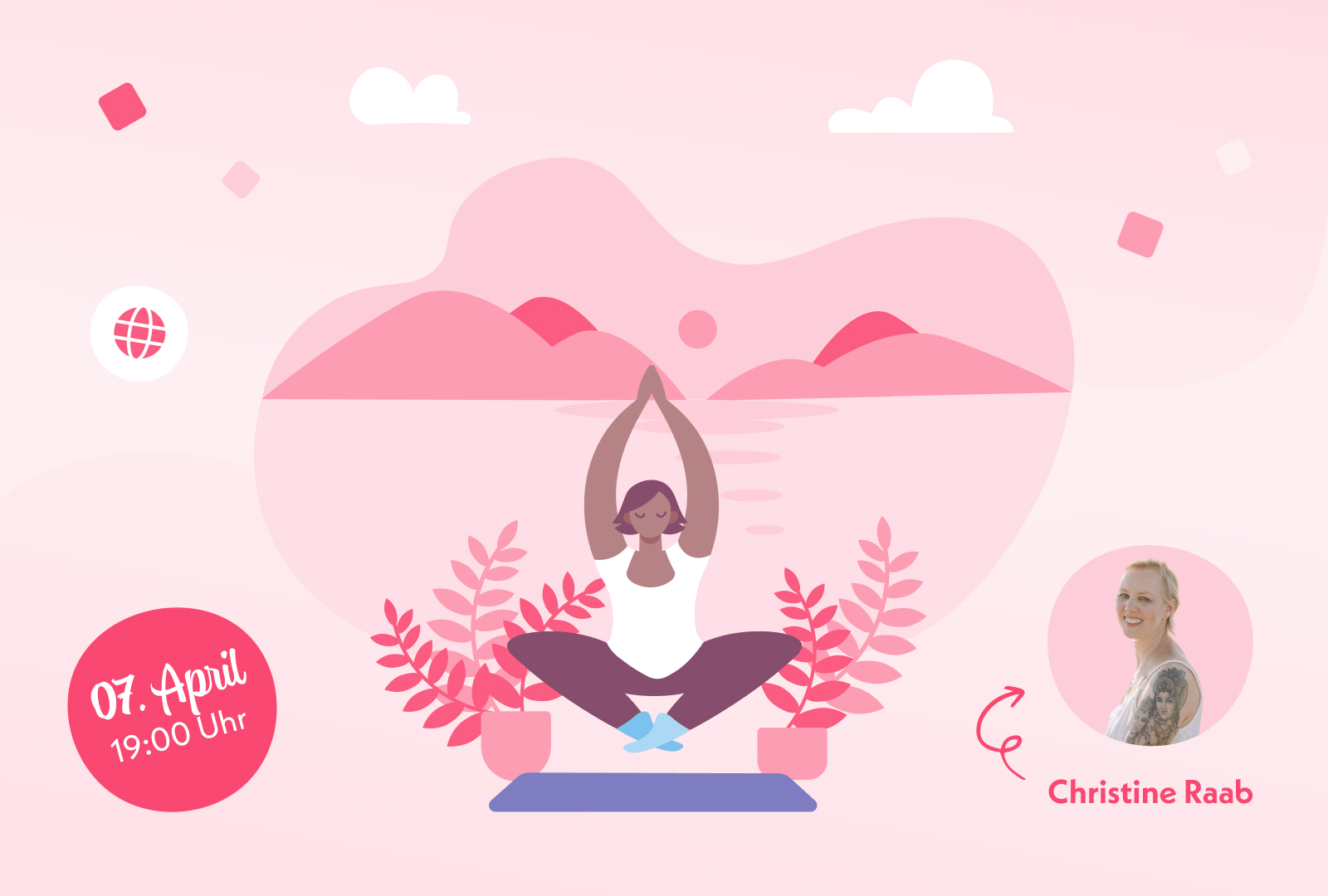 Eine junge Frau macht Yoga am See.