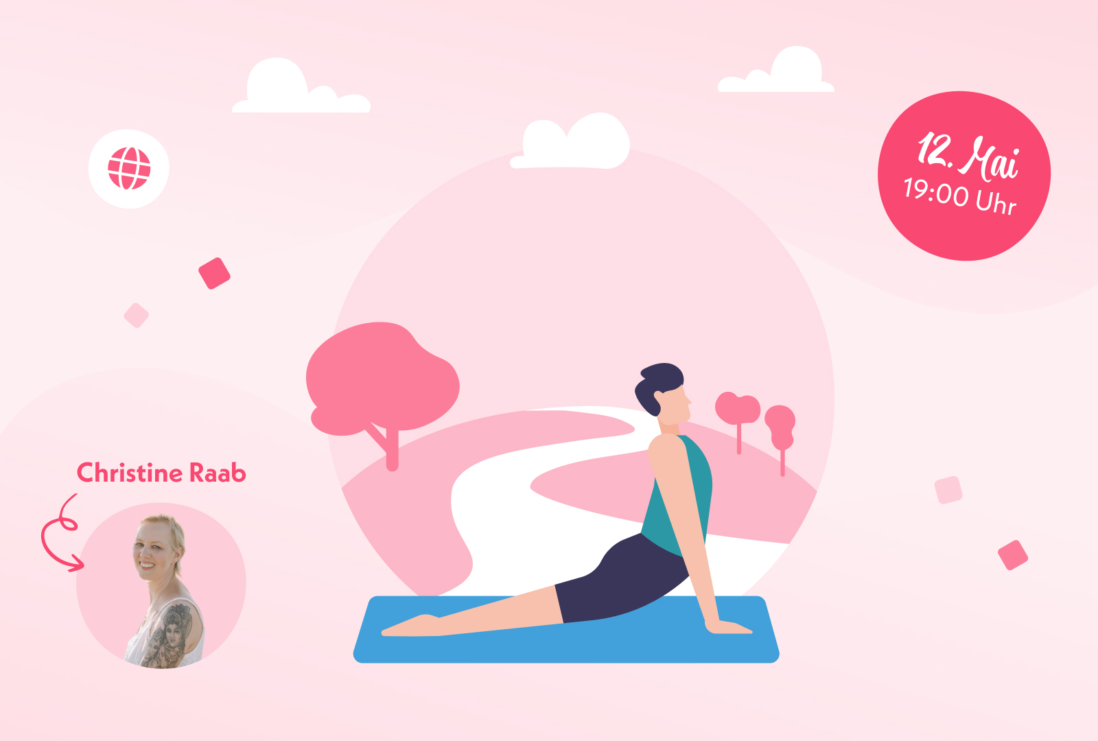 Ein junger Mann macht Yoga im Park.