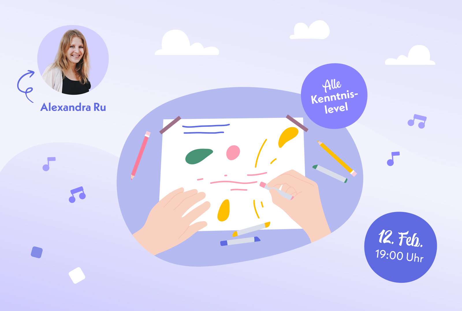 Hände die zeichnen.