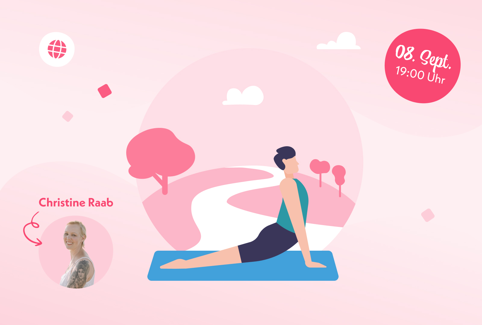 Ein junger Mann macht Yoga im Park.