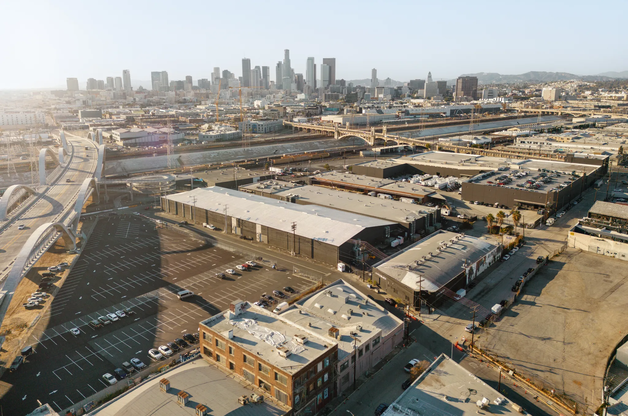 Ace*Mission Studios and the downtown Los Angeles skyline