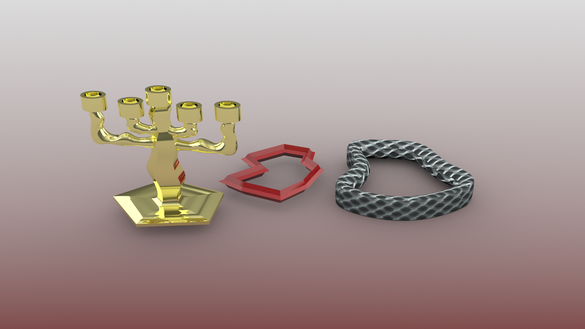 3D model of a candelabra and bangles