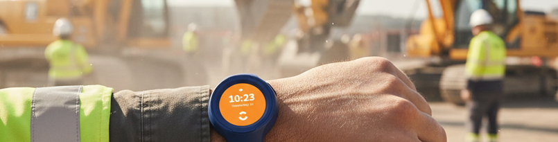 spacebands havs monitoring wearable on construction site