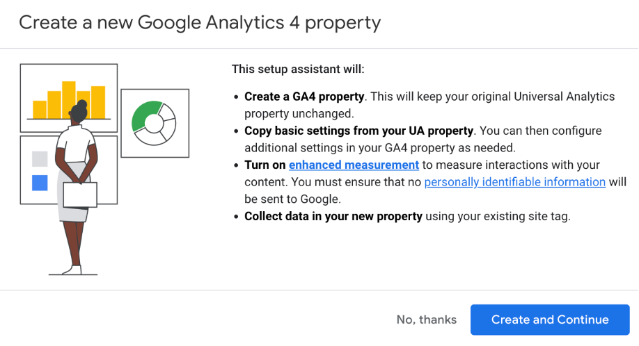 Image of Google Analytics setup help from Google