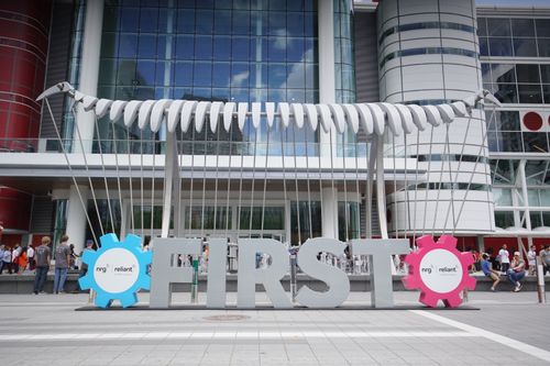 The entrance to the FIRST Robotics Competition hall.