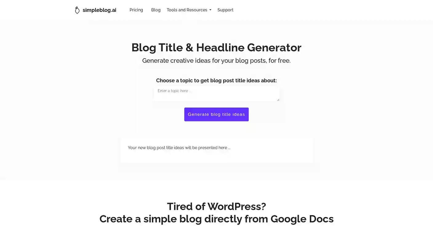 Blog Title & Headline Generator