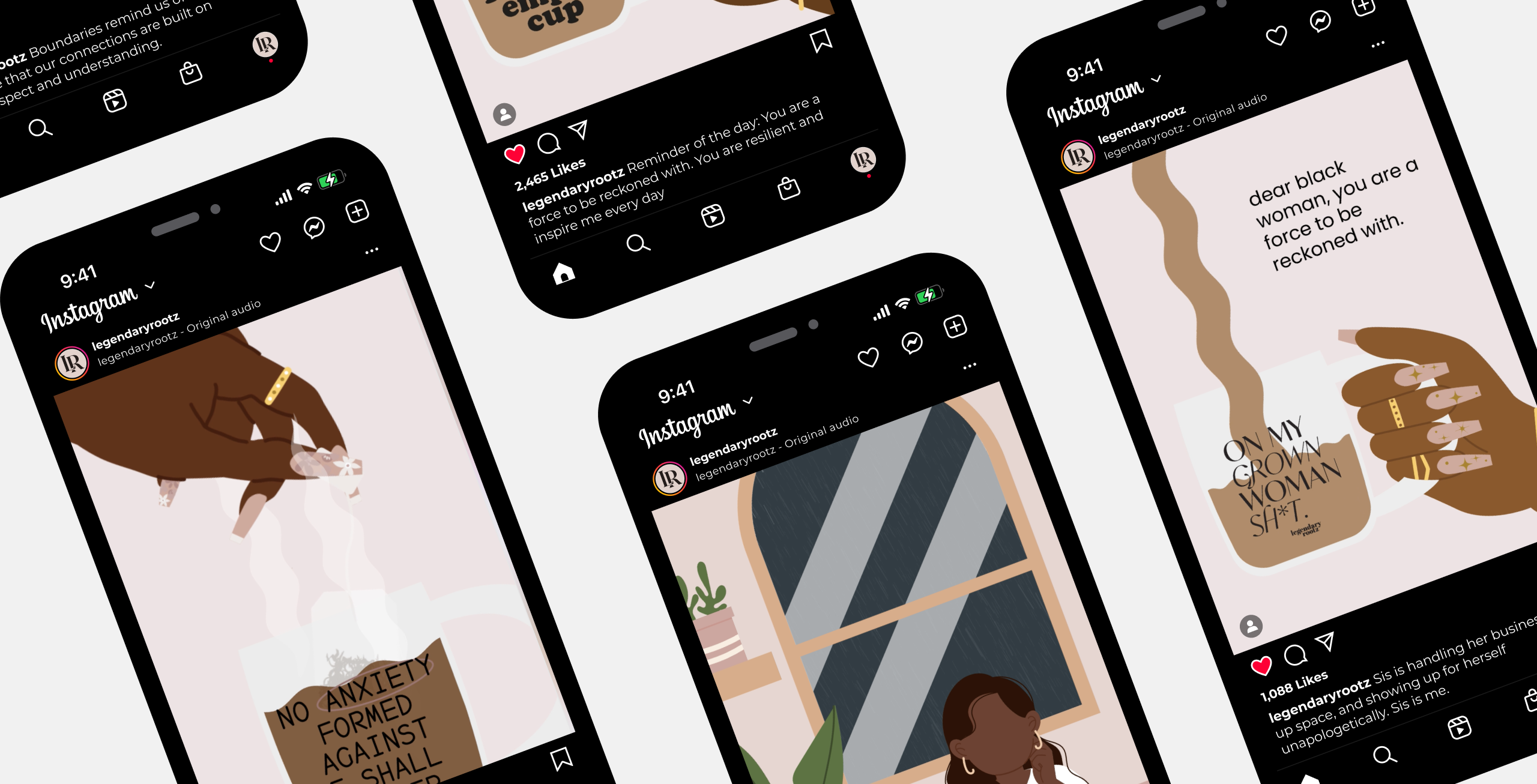Motion graphics gif that shows screenshot of gifs on instagram