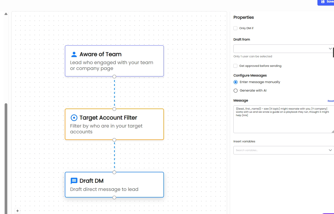Draft a DM directly from an RB2B signal