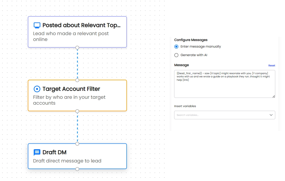 Drafting a DM for relevant signals in Letterdrop