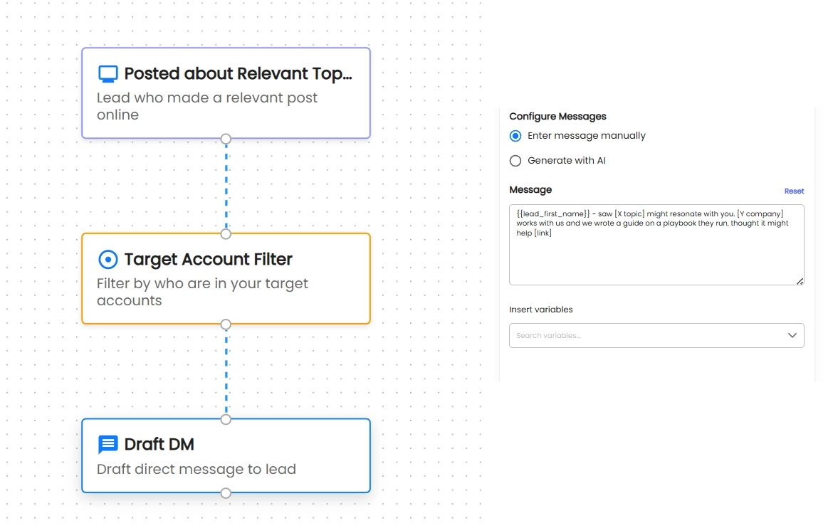 Drafting a DM for relevant signals in Letterdrop