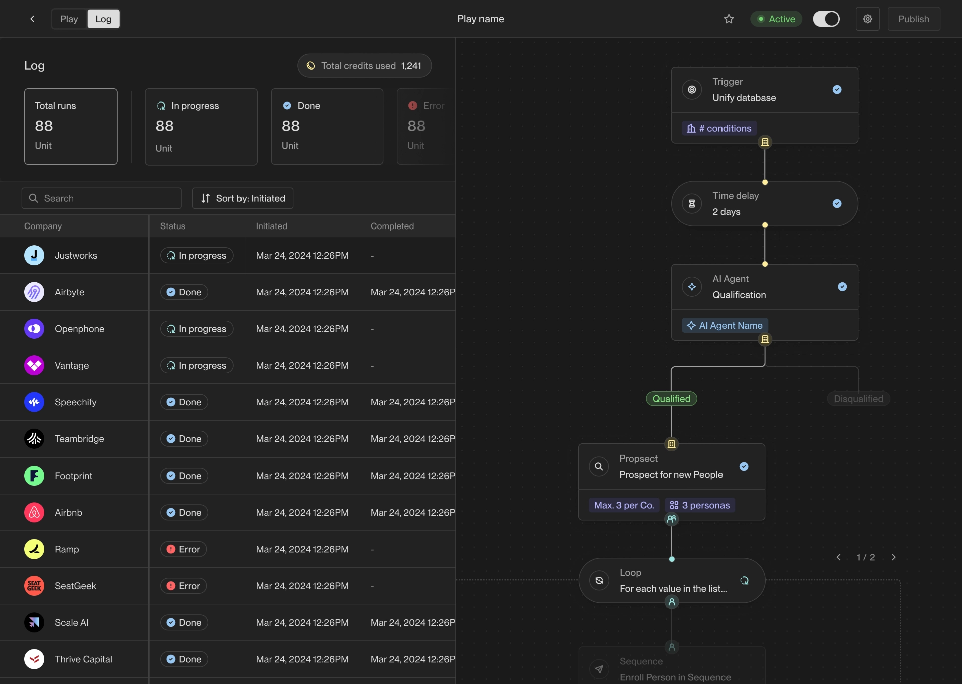 Building plays in Unify