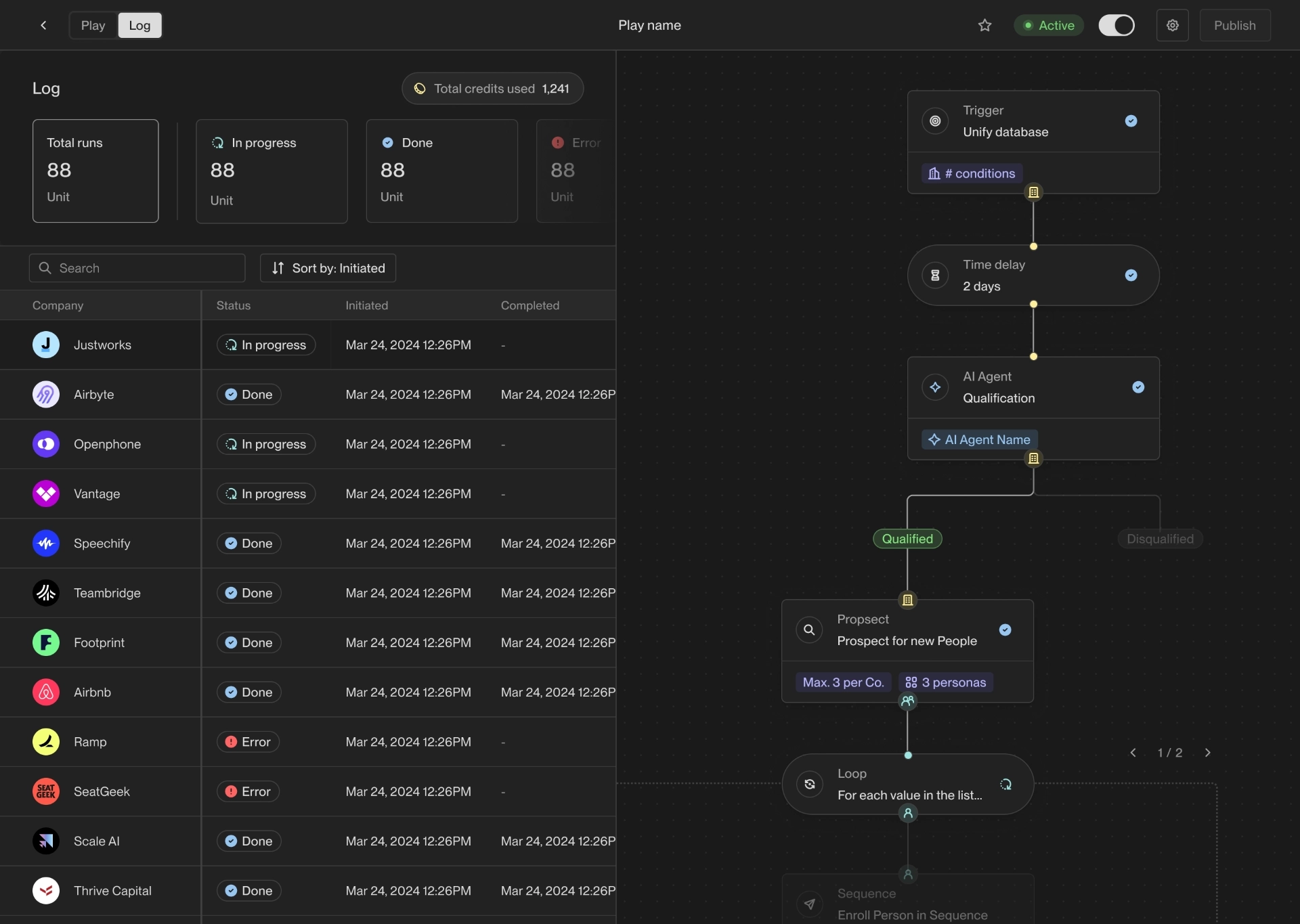 Building plays in Unify