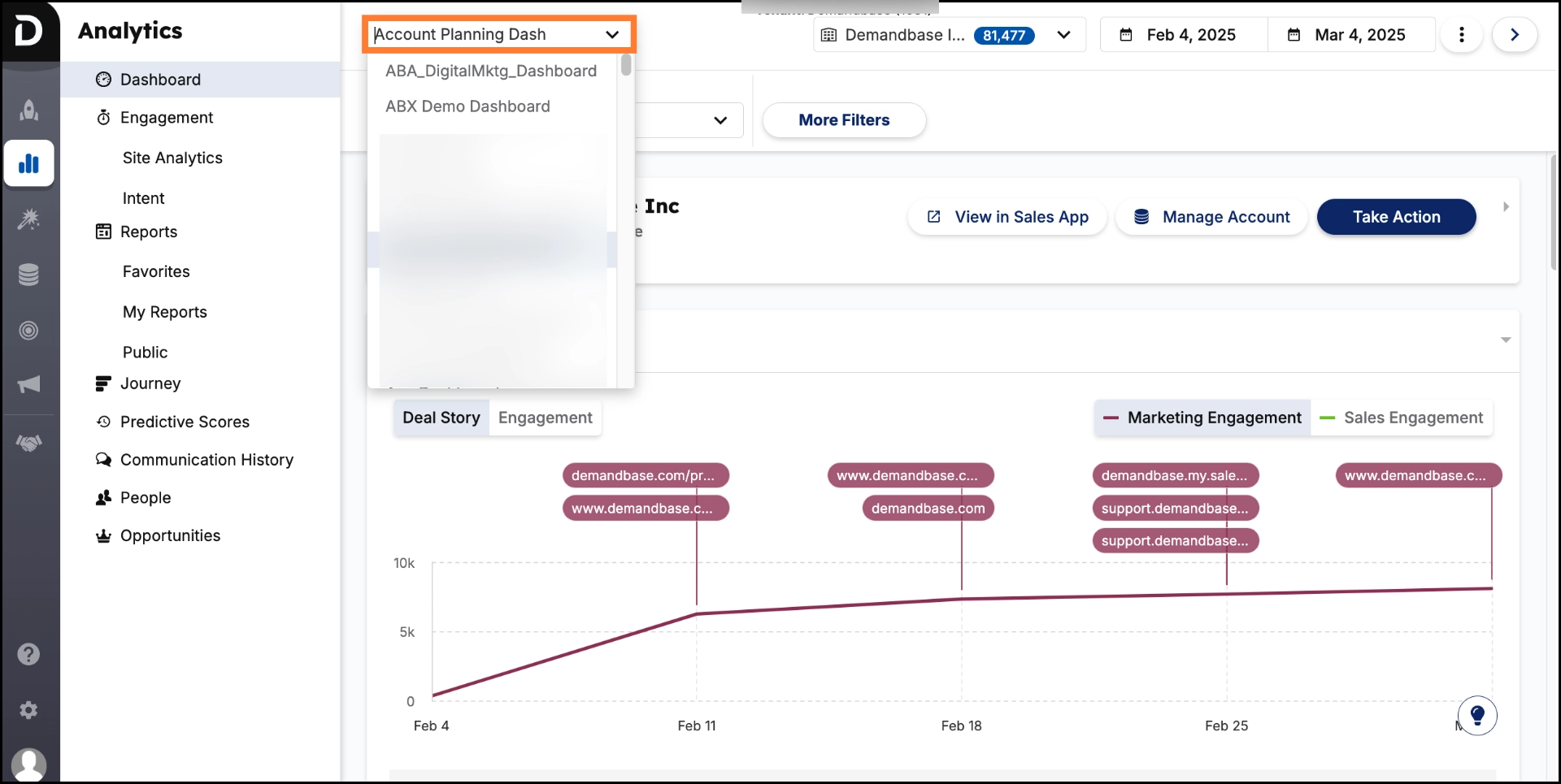 Account monitoring dashboard in Demandbase