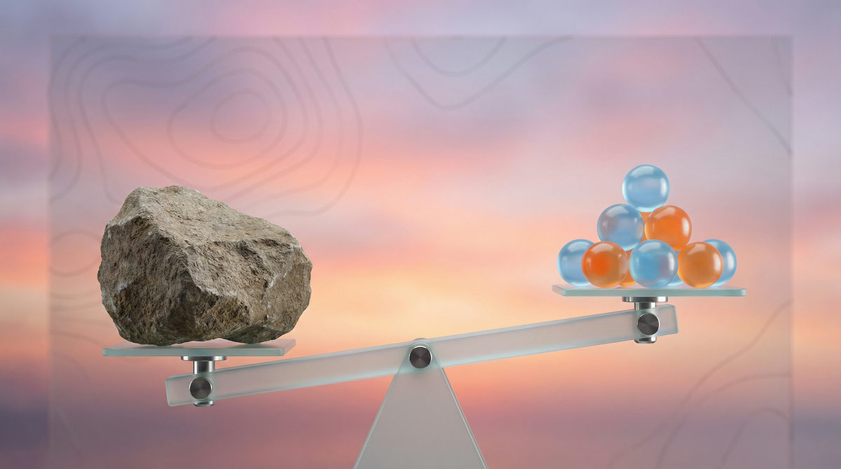 Wznoszące się wstęgi reprezentujące wykresy wzrostu ROI i sukces finansowy na tle topograficznego terenu.