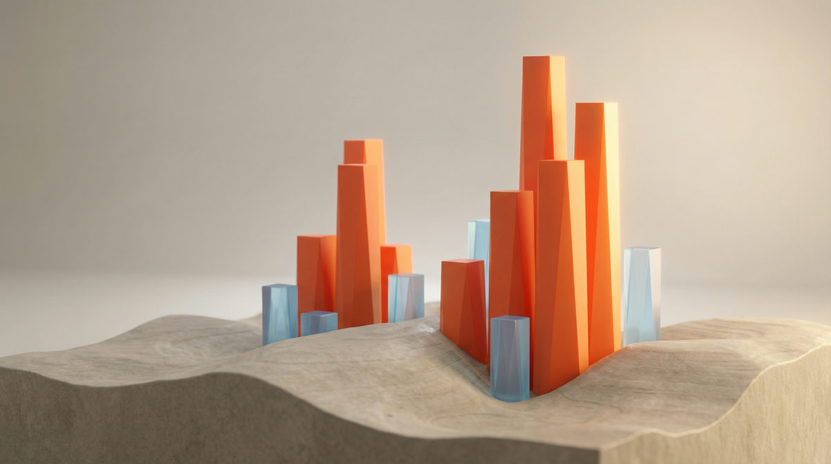 Abstrakcyjna koncepcja segmentacji kampanii Performance Max i grupowania zasobów