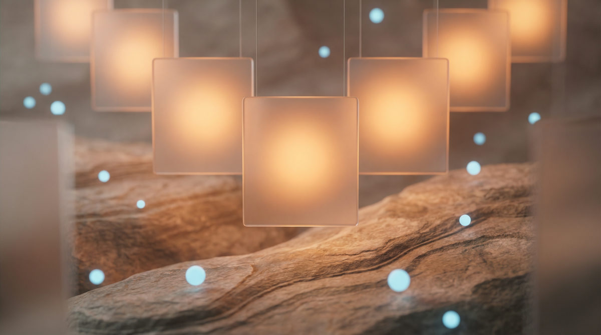 Abstrakcyjna waga lub zestawienie porównawcze dwóch odmiennych struktur, symbolizująca porównanie wyników Meta i Google Ads.