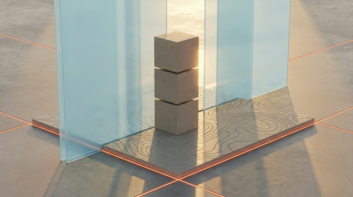 Scena unboxingu paczki z suplementami w porannym świetle z ikonami powiadomień społecznościowych