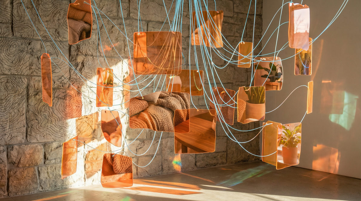 Izometryczny widok cyfrowego salonu z meblami w technologii rozszerzonej rzeczywistości AR