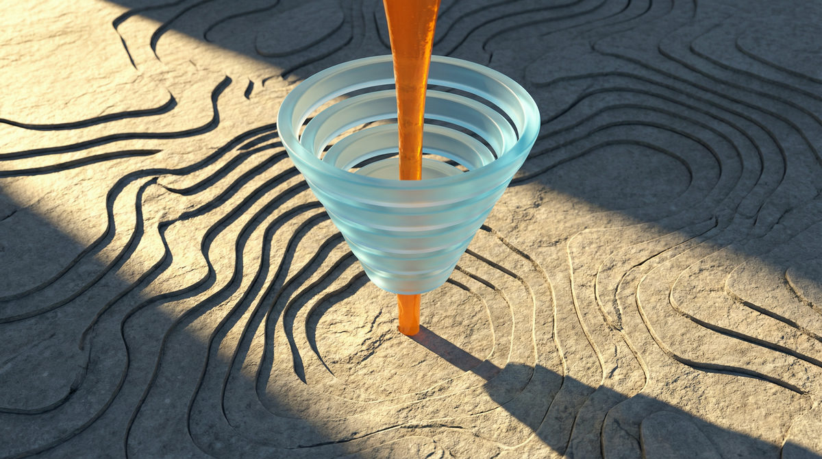 Abstrakcyjna kompozycja symbolizująca wymianę wartości i budżet reklamowy.