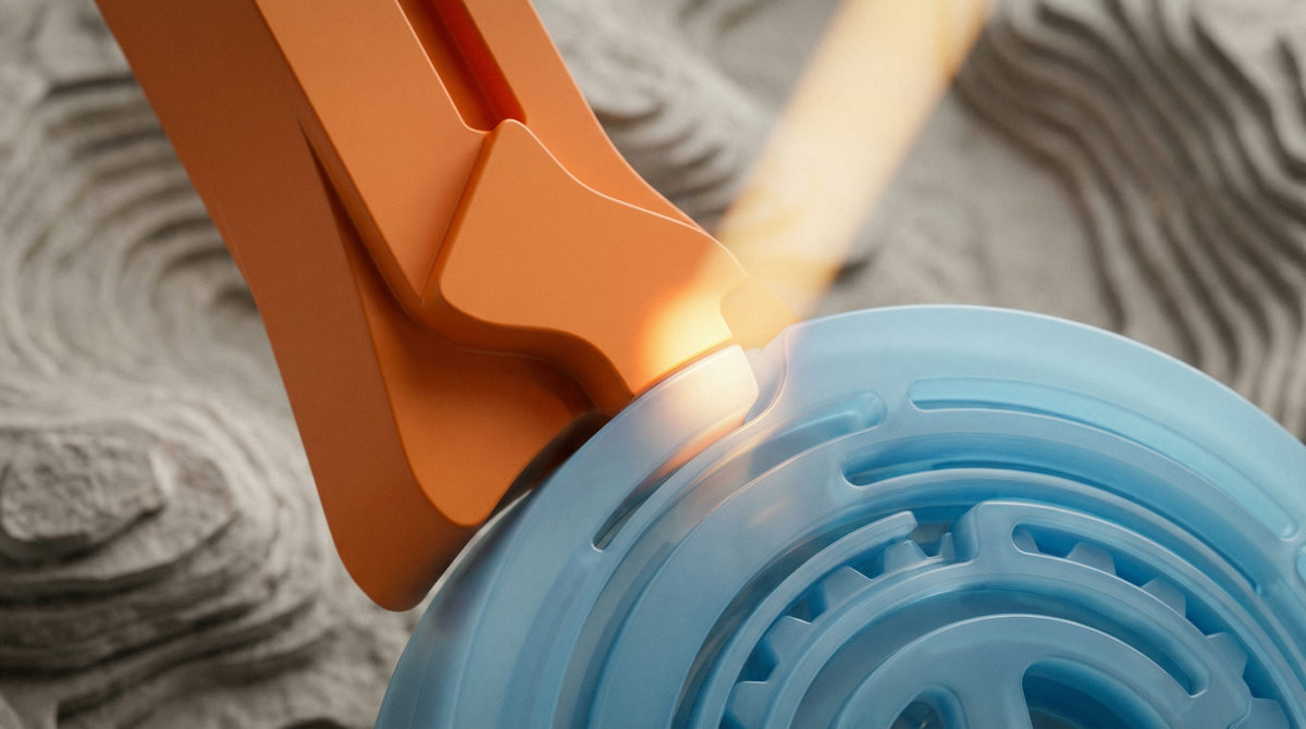 Koncepcyjne przedstawienie planowania budżetu: kamienne odważniki i pomarańczowe miary geometryczne w wyważonej kompozycji.