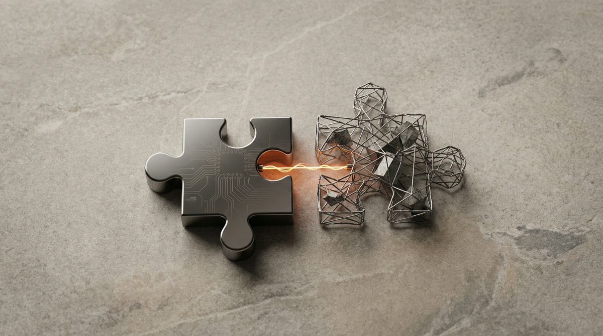 Symboliczne przedstawienie integracji API między systemami e-commerce.