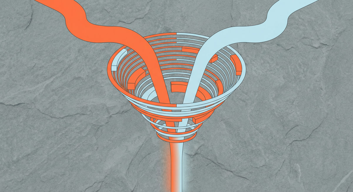Schemat lejka sprzedażowego integrującego ruch z różnych mediów społecznościowych