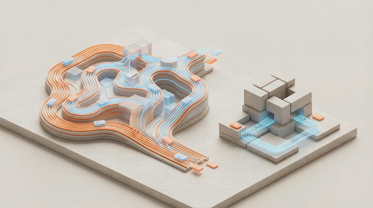 Wizualizacja porównania integracji systemów globalnych i lokalnych w e-commerce.