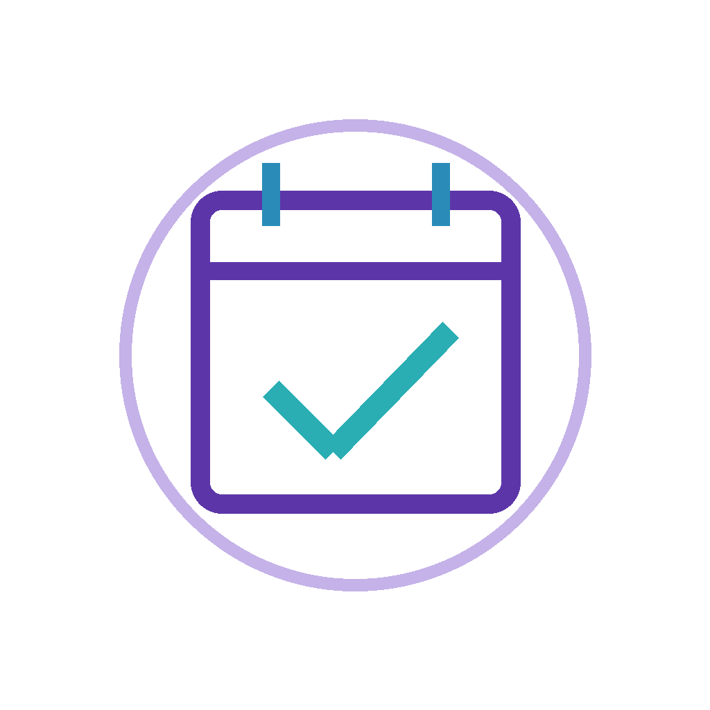 Calendar with checkmark icon