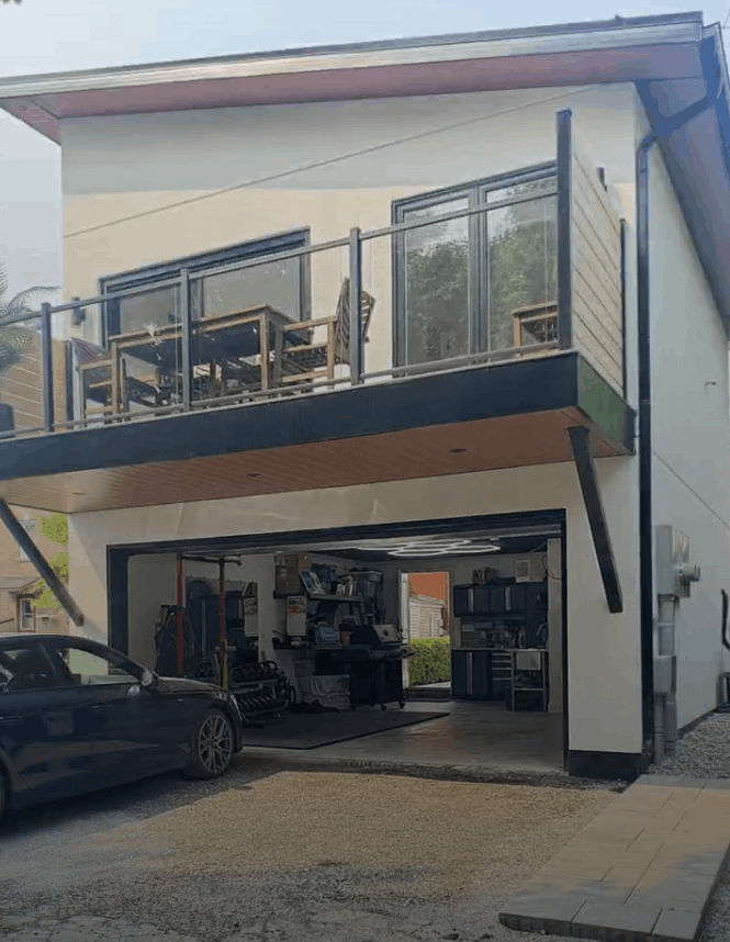 custom built home with garage