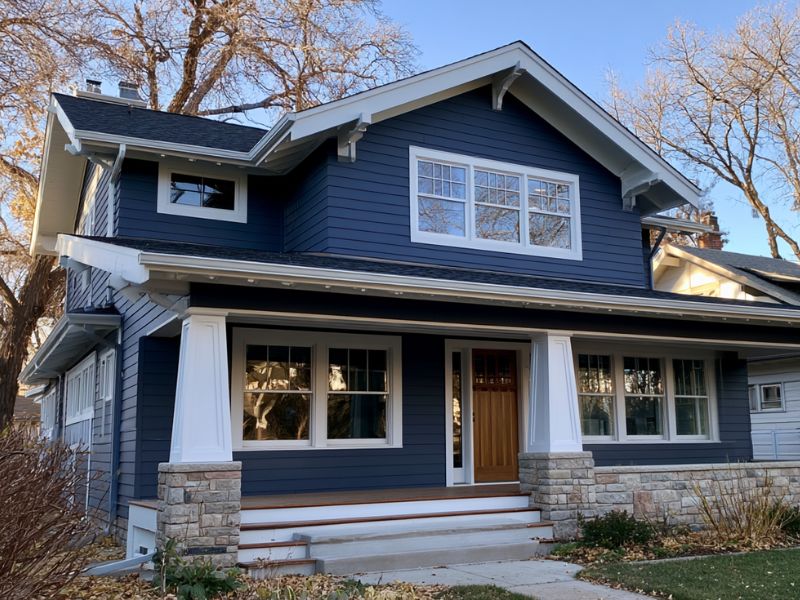 Second floor addition on a dark blue Ottawa home by Ottawa General Contractors